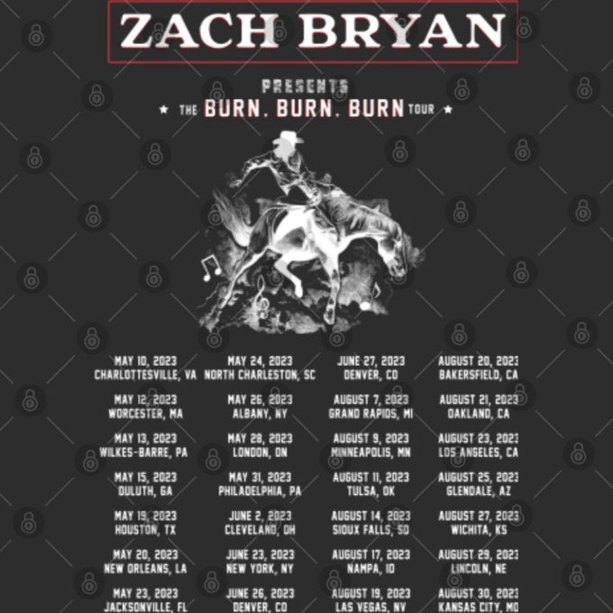 Zach Bryan Burn Burn Burn Tour T-Shirt Country Music Merch 4