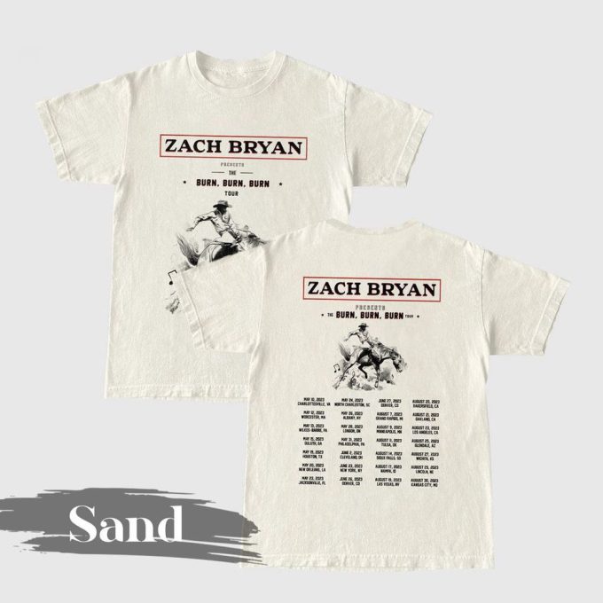 Zach Bryan Burn Burn Burn Tour T-Shirt Country Music Merch 5