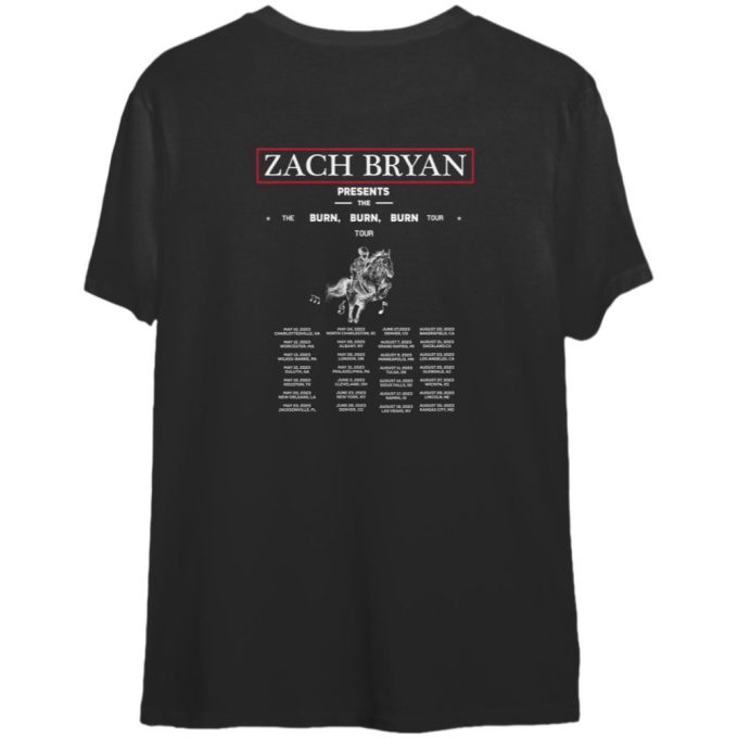 Zach Bryan Burn Burn Burn Tour T-Shirt - Official Zach Bryan Concert Merch 3