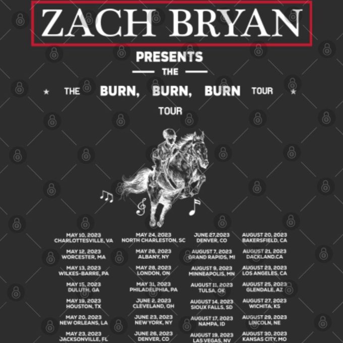 Zach Bryan Burn Burn Burn Tour T-Shirt - Official Zach Bryan Concert Merch 4