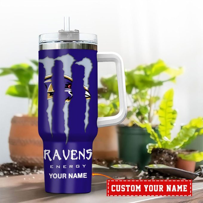 Baltimore Ravens Nfl Energy Nutrition Facts Personalized Stanley Tumbler 40Oz 3