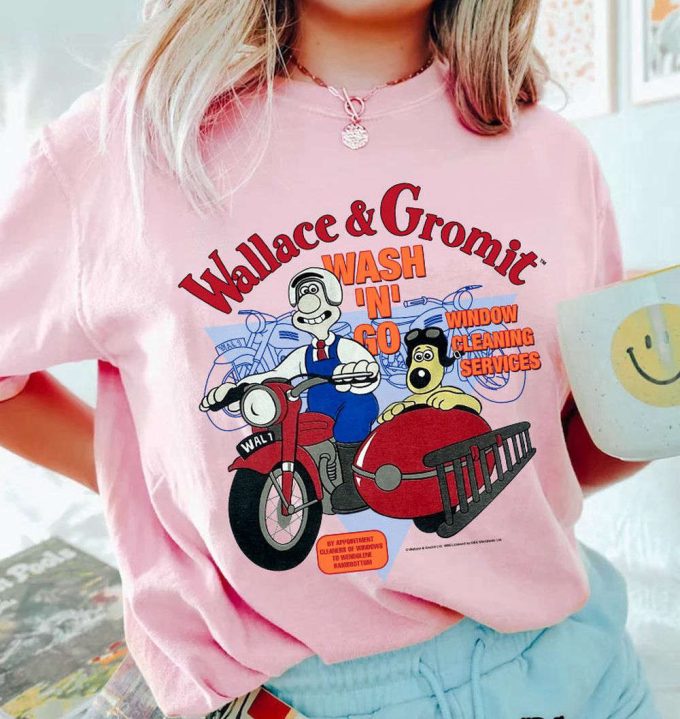 1989 Wallace And Gromit Wash 'N' Go Unisex T-Shirt Sweatshirt, 80S Wallace And Gromit Graphic Shirt, Funny Gift, Great Gift, Gift For Family 2