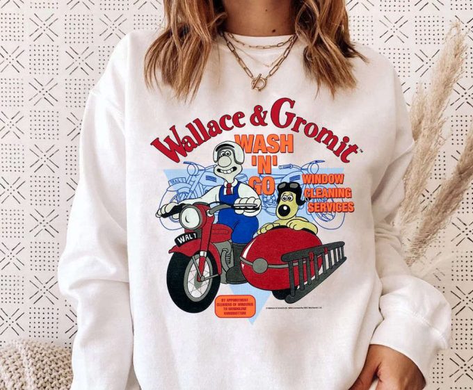 1989 Wallace And Gromit Wash 'N' Go Unisex T-Shirt Sweatshirt, 80S Wallace And Gromit Graphic Shirt, Funny Gift, Great Gift, Gift For Family 4