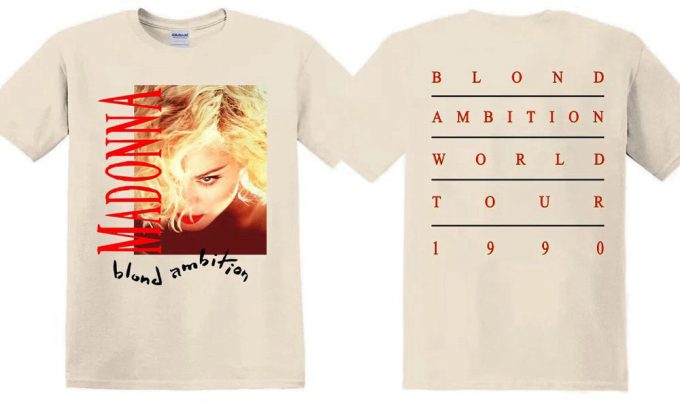 1990 Madonna Blond Ambition World Tour Concert Unisex T-Shirt, Madonna Blond Ambition '98 Tee, Madonna World Tour, Great Gift For Fan 4