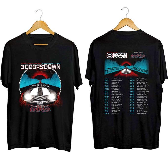 3 Doors Down Band Shirt: Away From The Sun Anniversary Tour 2023 Tee 1