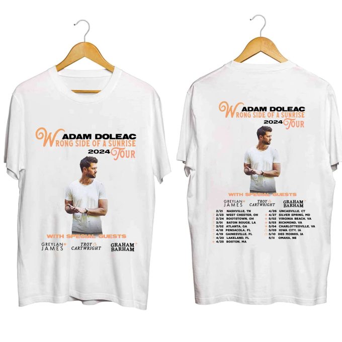 Adam Doleac The Wrong Side Of A Sunrise Tour 2024 Shirt, Adam Doleac Fan Shirt, Adam Doleac 2024 Concert Shirt, Adam Doleac Gift 2