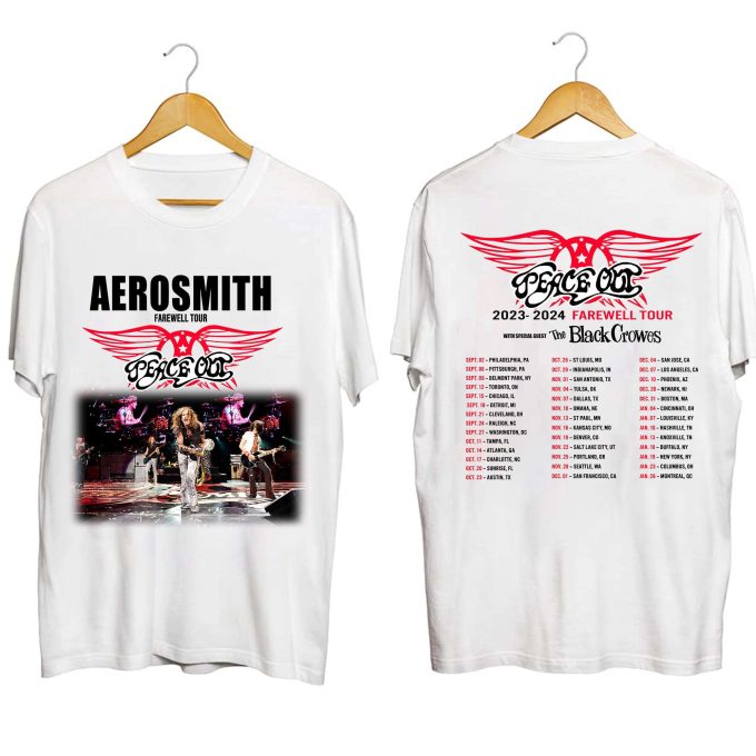 Aerosmith 2023-2024 Farewell Tour Shirt: Peace Out With The Black Crowes - Official Aerosmith Fan &Amp; Concert Shirt 2