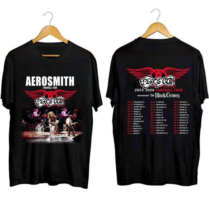 Aerosmith 2023-2024 Farewell Tour Shirt: Peace Out With The Black Crowes - Official Aerosmith Fan &Amp;Amp; Concert Shirt 1