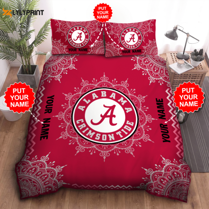 Alabama Crimson Tide Duvet Cover Bedding Set Gift For Fans 1