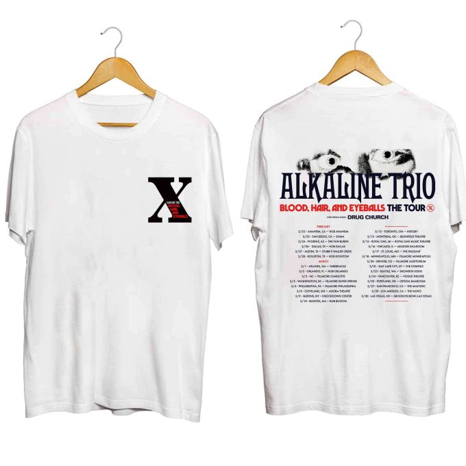 Alkaline Trio Blood Hair And Eyeballs Tour 2024 Shirt, Alkaline Trio Band Fan Shirt, Alkaline Trio Concert Shirt, Blood Hair And Eyeball Tee 2