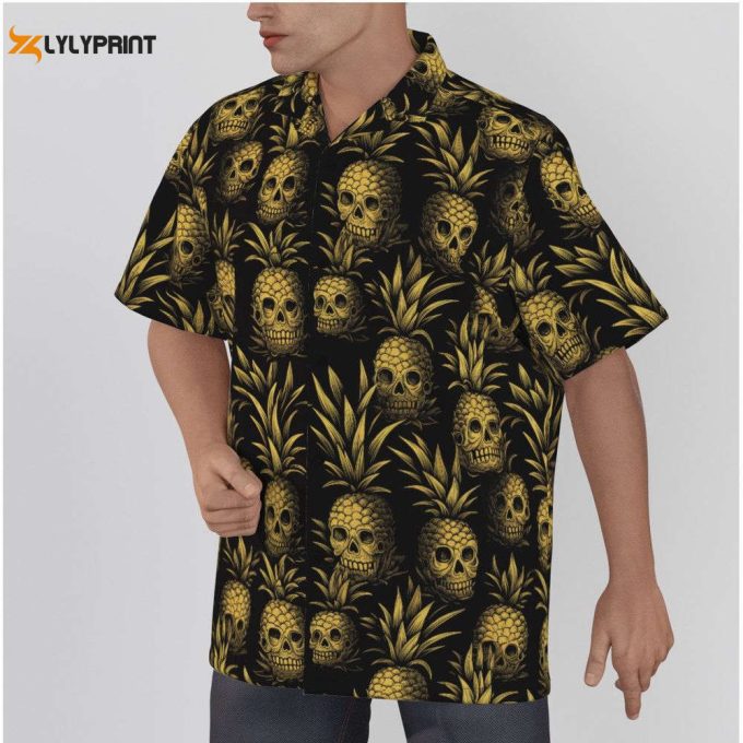 All-Over Print Men'S Hawaiian Shirt With Button Closure 2