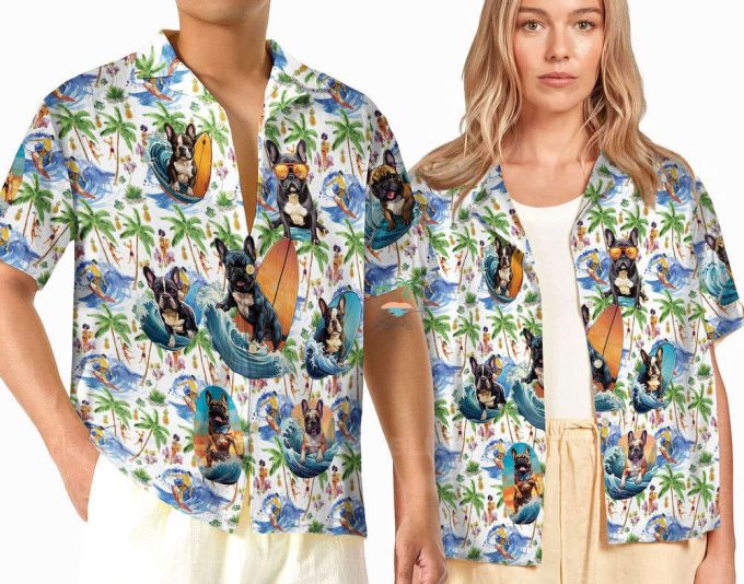 Aloha Beach Bulldog Hawaiian Shirt, Bulldog Surfing Hawaii 2