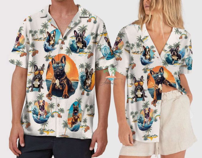 Aloha Bulldog Hawaiian Shirt, Bulldog With Glasses Hawaii 5