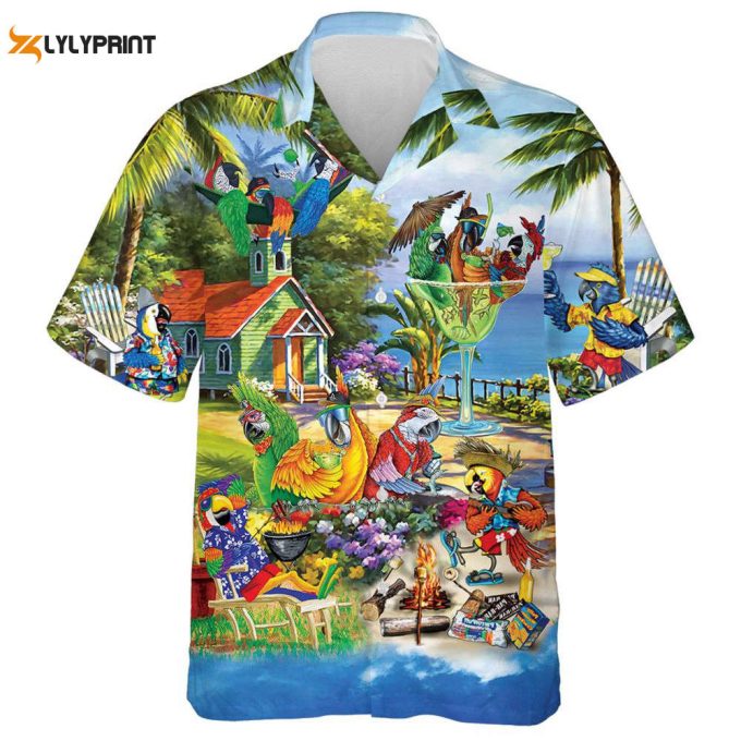 Aloha Parrot Unisex 3D Summer Tropical Hawaiian Shirt 2