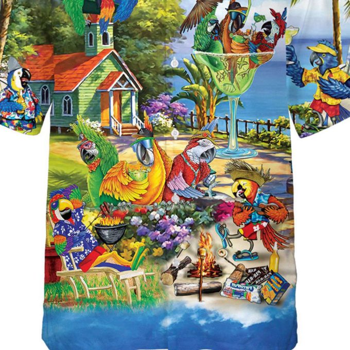Aloha Parrot Unisex 3D Summer Tropical Hawaiian Shirt 5