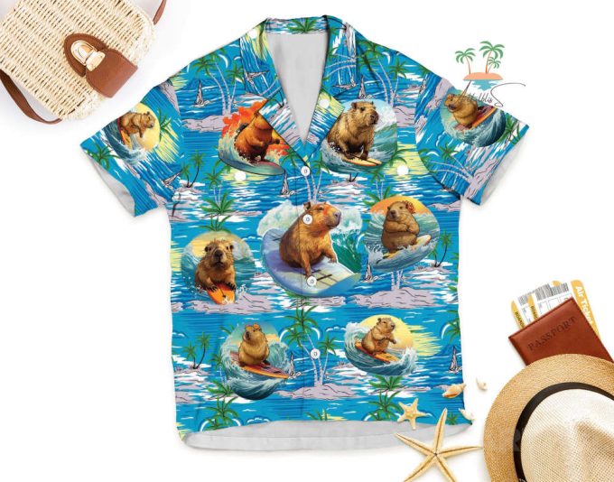 Aloha Tropical Capybara Hawaiian Shirt 6