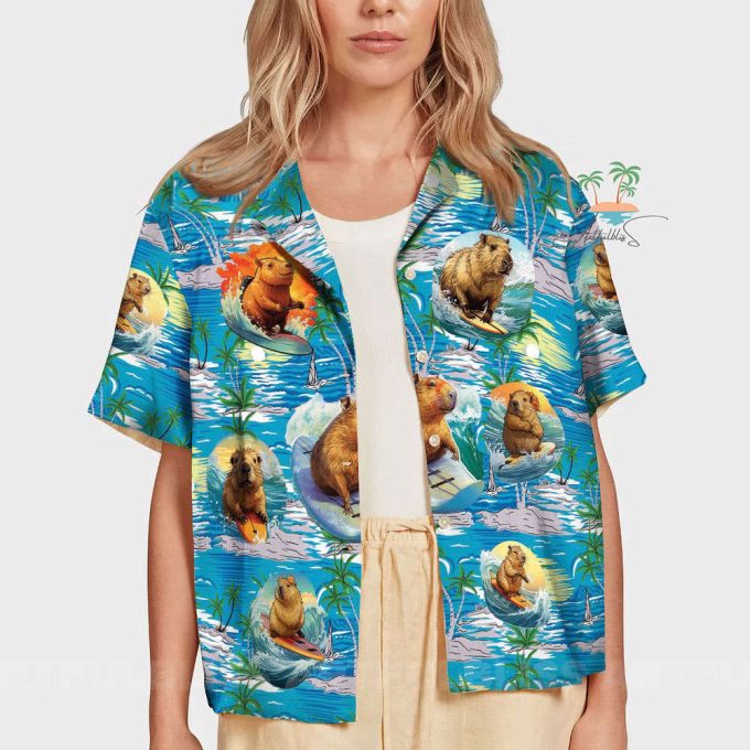 Aloha Tropical Capybara Hawaiian Shirt 7