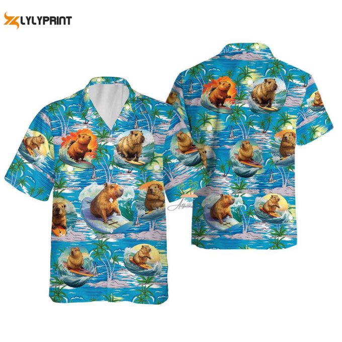 Aloha Tropical Capybara Hawaiian Shirt 1