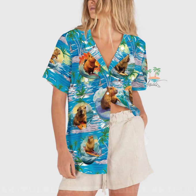 Aloha Tropical Capybara Hawaiian Shirt 3