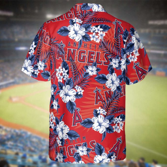 Angels Baseball Hawaiian Flowers Pattern, Los Angeles Baseball Hawaiian Shirt For Men Women Kids 3