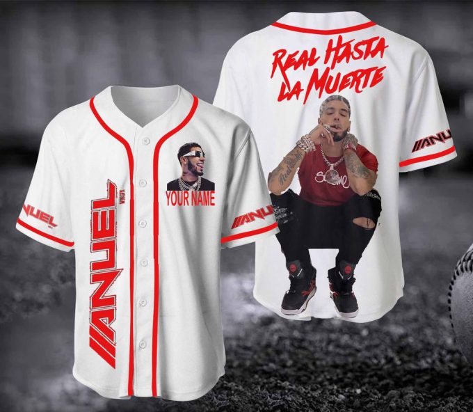 Anuel Aa Baseball Jersey, Custom Name Anuel Aa Jersay, Rapper Jersey Shirt 3