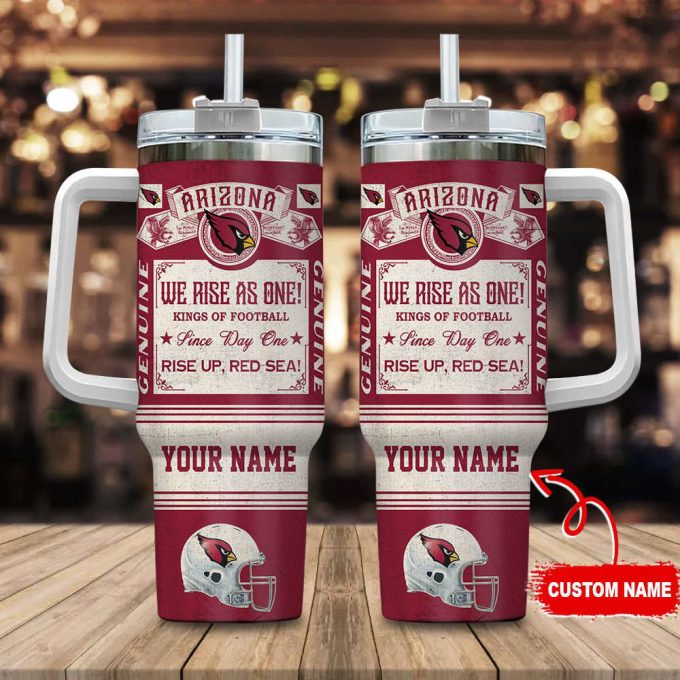 Arizona Cardinals Nfl Vintage King Of Football Custom Name 40Oz Stanley Tumbler 2