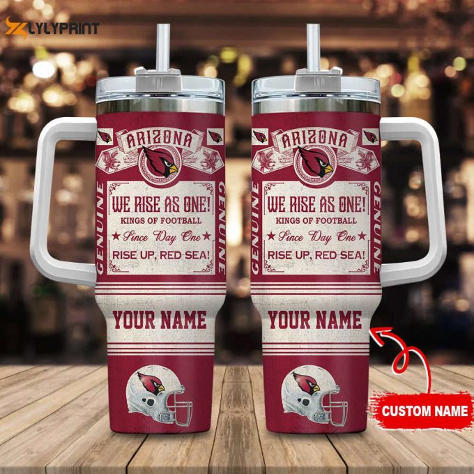 Arizona Cardinals Nfl Vintage King Of Football Custom Name 40Oz Stanley Tumbler 1