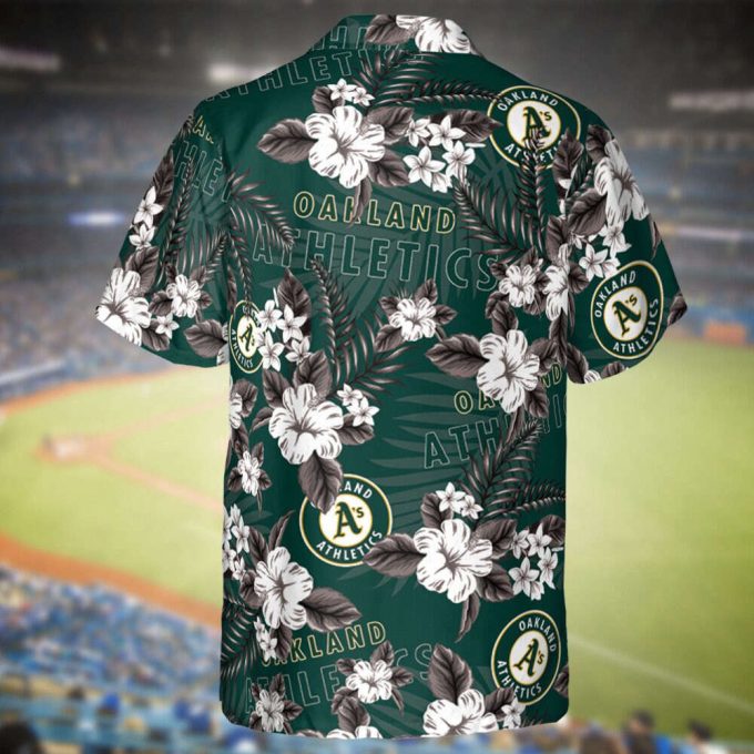 Athletics Baseball Hawaiian Flowers Pattern, Oakland Baseball Hawaiian Shirt For Men Women Kids 3