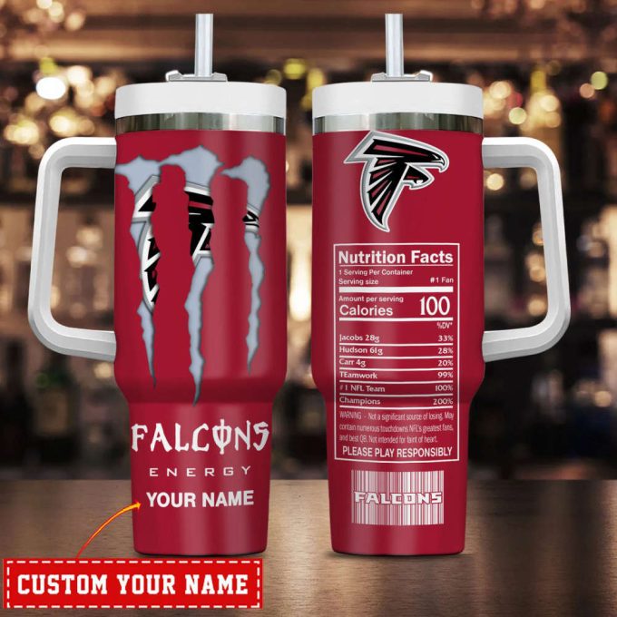 Atlanta Falcons Nfl Energy Nutrition Facts Personalized Stanley Tumbler 40Oz 2