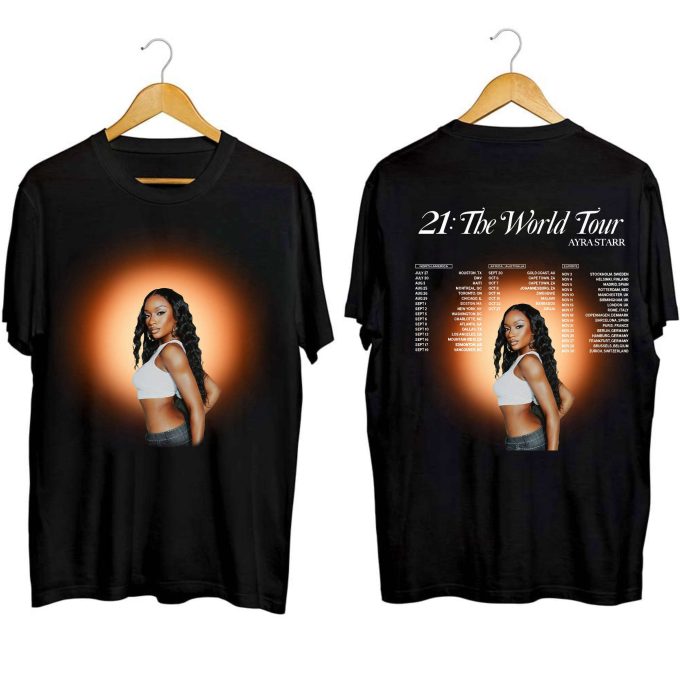 Ayra Starr 21 The World Tour Shirt, Ayra Starr Fan Shirt, Ayra Starr 2023 Concert Shirt, 21 The World Tour 2023 Shirt For Fan 1