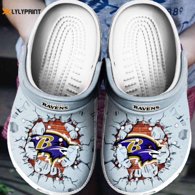 Baltimore Ravens Crocs Crocband Clog Shoes For Men Women 1