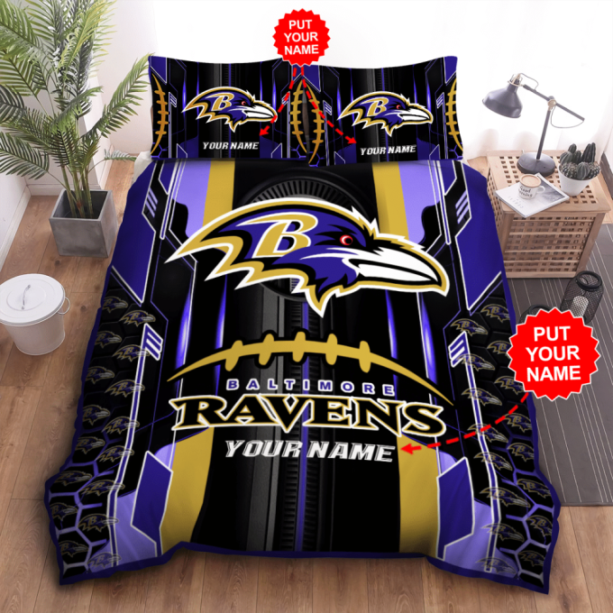 Baltimore Ravens Duvet Cover Bedding Set Bd051: Show Your Team Spirit With This Nfl-Inspired Bedding! 2