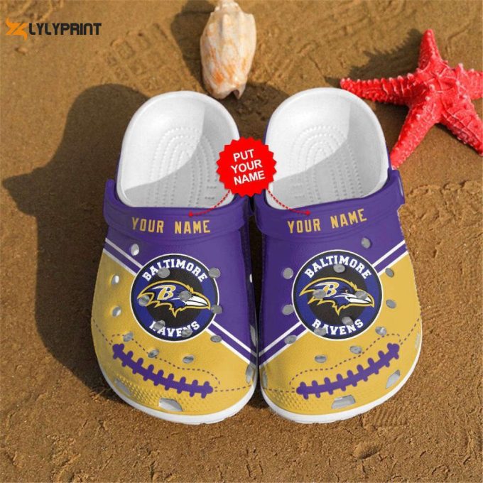 Baltimore Ravens Personalized Custom For Nfl Fans Clog Shoes 1