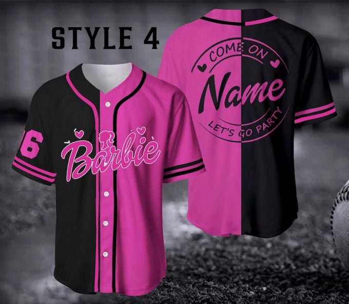 Barbie Baseball Jersey Shirt, Add Your Name And Number On Your Jersey 4