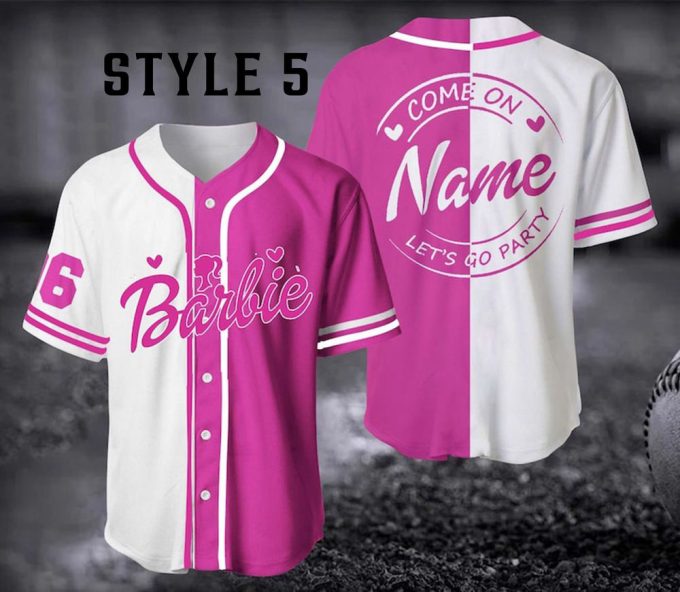 Barbie Baseball Jersey Shirt, Add Your Name And Number On Your Jersey 5