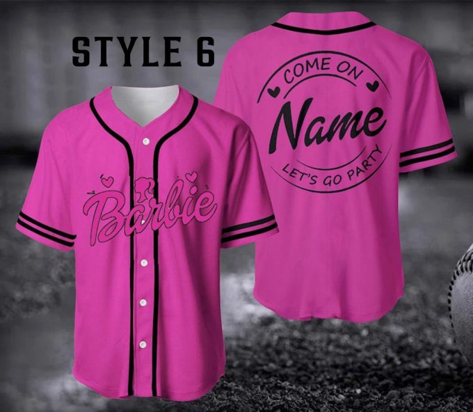 Barbie Baseball Jersey Shirt, Add Your Name And Number On Your Jersey 6