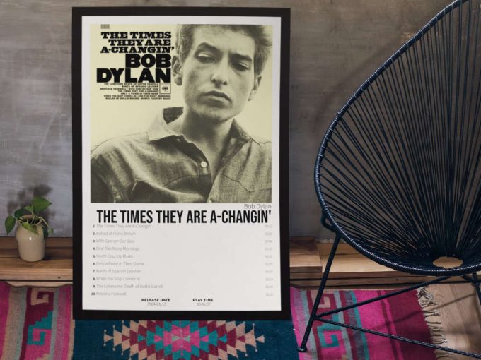 Bob Dylan - The Times They Are A-Changin' | Album Cover Poster For Wall Art | Home Decor 2