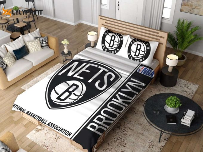 Brooklyn Nets Basketball Duvet Cover Bedding Set Gift For Fans 1