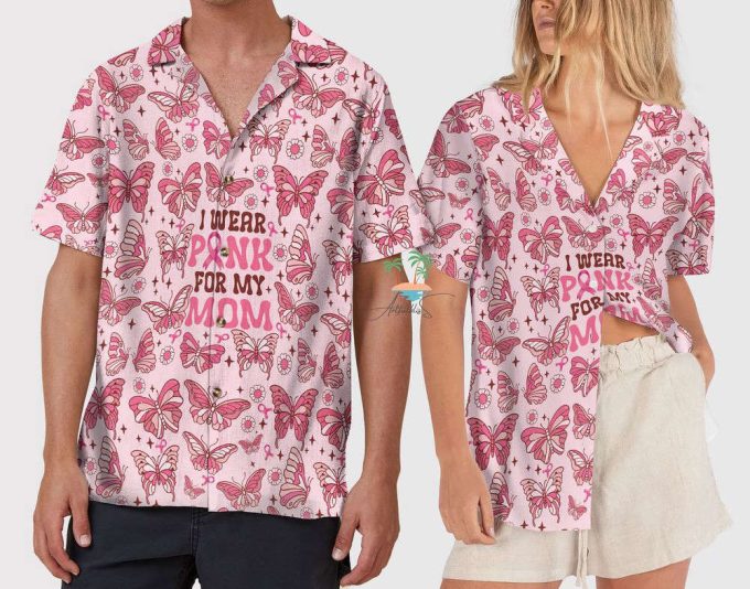 Butterfly Breast Cancer Hawaiian Shirt, Pink Ribbon Breast Cancer Shirt 6