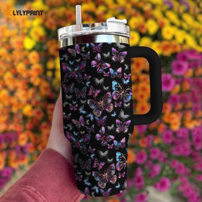 Butterfly Shineful Stanley Tumbler 40Oz Mysterious 1