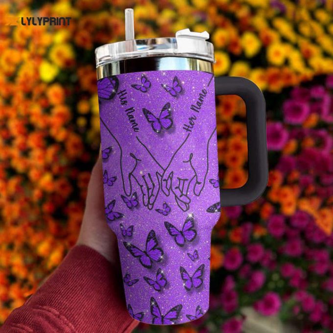 Butterfly Shineful Stanley Tumbler 40Oz Personalized Together Forever 1