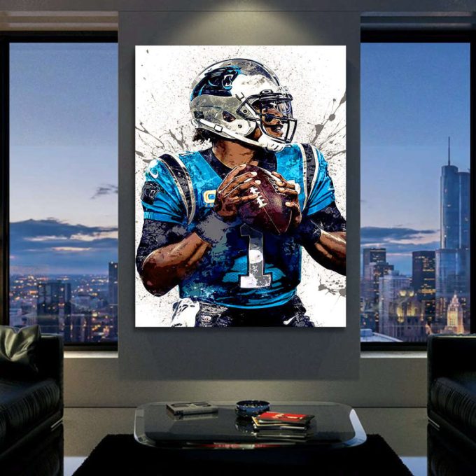 Cam Newton Poster Carolina Panthers Canvas Wrap Man Cave Bar Game Room 2