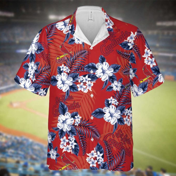 Cardinals Baseball Hawaiian Flowers Pattern, St. Louis Baseball Hawaiian Shirt For Men Women Kids 3