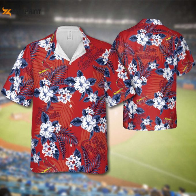 Cardinals Baseball Hawaiian Flowers Pattern, St. Louis Baseball Hawaiian Shirt For Men Women Kids 1