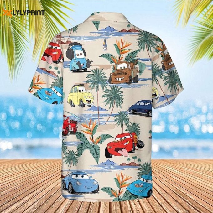 Cars Hawaiian Shirt, Lightning Mcqueen Doc Hudson Summer Hawaiian, Car Aloha 1