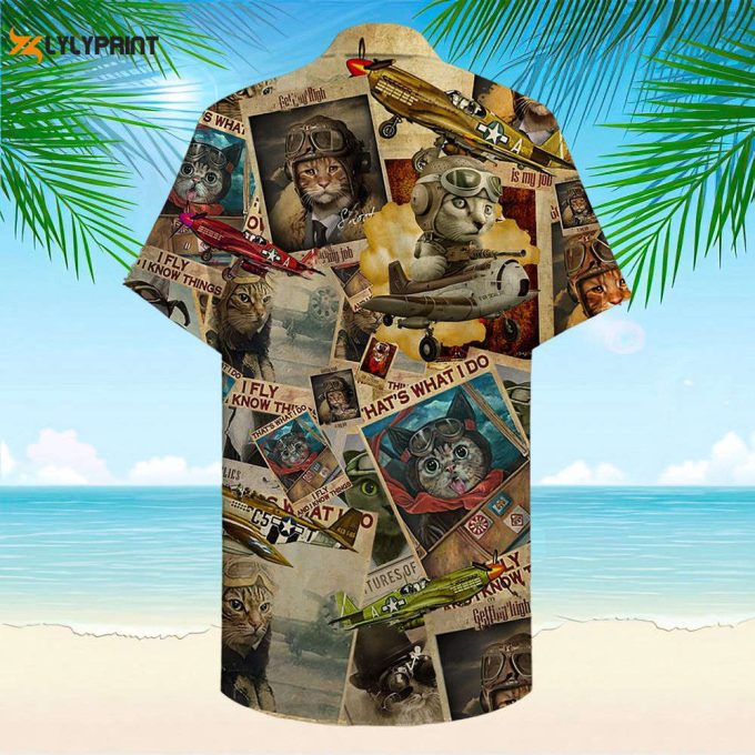 Cat Amazing Pilot Hawaiian Shirt, Summer Beach Shirt 1