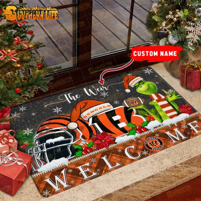 Chicago Bears Christmas Personalized Doormat Gift For Fans 1