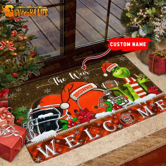 Cleveland Browns Christmas Personalized Doormat Gift For Fans 1