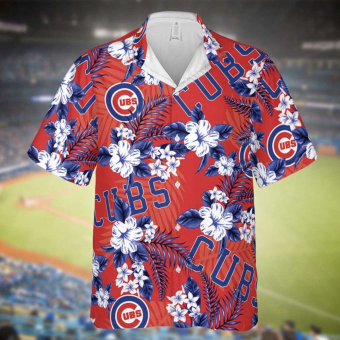 Cubs Baseball Hawaiian Flowers Pattern, Chicago Baseball Hawaiian Shirt For Men Women Kids 2