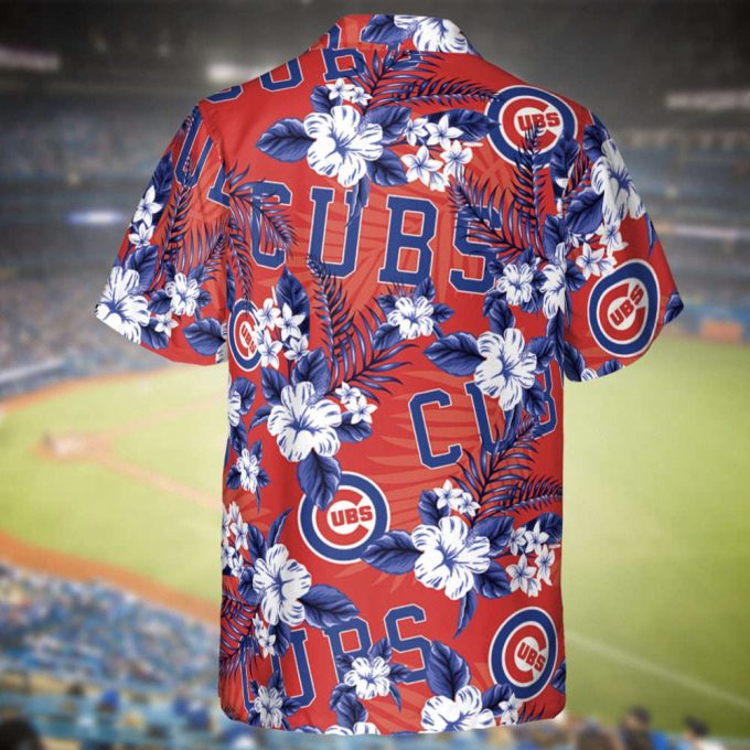 Cubs Baseball Hawaiian Flowers Pattern, Chicago Baseball Hawaiian Shirt For Men Women Kids 3